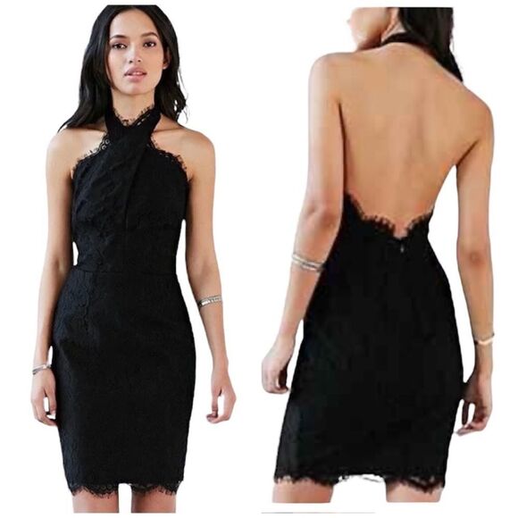 Keepsake High Roads Black Lace Dress - Picture 1 of 15